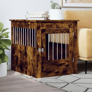 VidaXL Dog Crate Furniture Smoked Oak 64.5x80x71 cm Engineered Wood