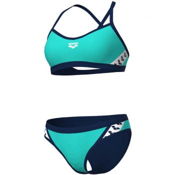 Arena Icones Traje de Baño Cruzado Mujer Azul
