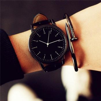 Couple's Leather Watch Set