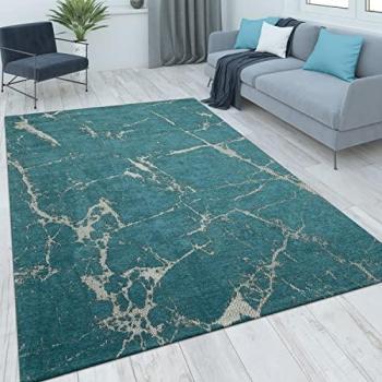 Alfombra Salon De Habitacion Pelo Corto Vintage Motivo Oriental Ornament 80x150 cm, Turchese 3 - Paco Home