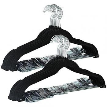 Cintres à Pantalons Velours Noir - 20 pièces
