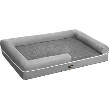Canapé orthopédique pour chien lavable, gris clair / L 120 x l 85 x H 20 cm