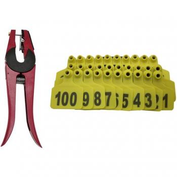 Cattle Ear Tag Set with Applicator - Green