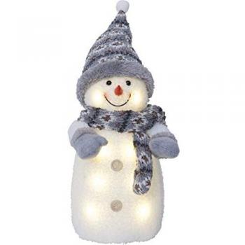 Joylight Schneemann Lichterkugel Weiß/Grau 0,24 W