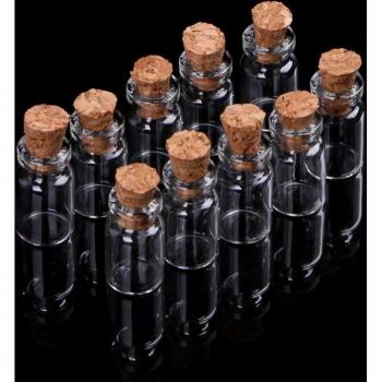 10pcs 0.5mL Tiny Glass Vials with Cork Stopper