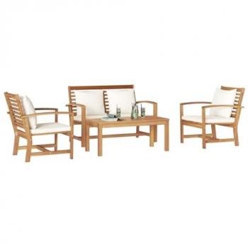 Conjunto Sofás Jardín Madera de Teca – 4 unidades