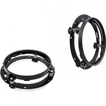 7-Inch Black/Chrome Round LED Headlight Adapter Bracket for Touring Softail FLD