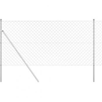 Valla con Eslabones de Cadena Acero Plateado 25x1m