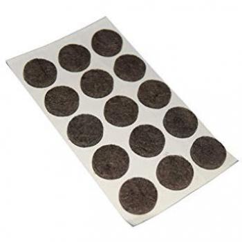 Fieltros adhesivos redondos Ø 16mm - Marrón - 15 PCs