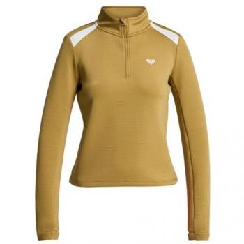 Roxy Women’s Sweatshirt “Waves of Warmth Tech Top” – XS – Braun (Fennel Seed) – 88 % Polyester, 12 % Elasthan