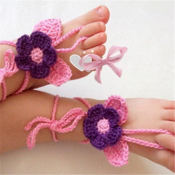 Handmade Baby Flower Knitted Summer Shoes