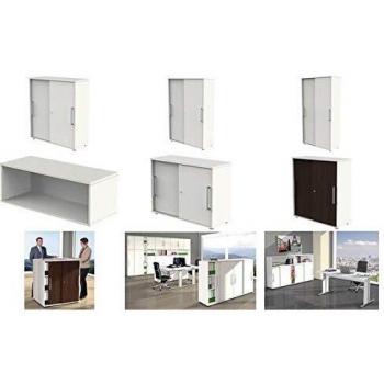 Armadio con ante scorrevoli Kerkmann, 5 OH, forma 4, L 1000 x P 400 x A 1830 mm, bianco, 13449310