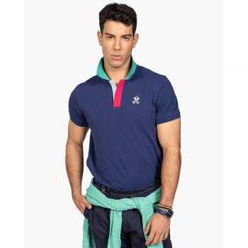 Polo de hombre azul marino de manga corta Harper & Neyer