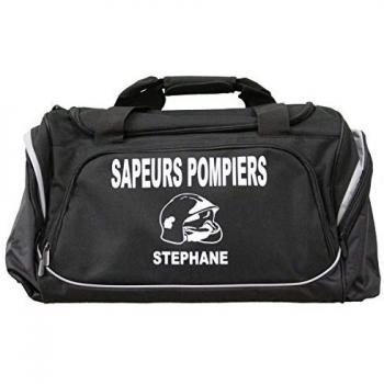 Sac de sport 55 L - Sapeurs Pompiers Casque F1 - personnalisable avec votre texte - noir