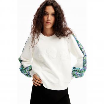 Sudadera Desigual abullonada con bordados para mujer