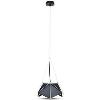 Araña LED Poliédica E27 60W Color Negro Marco Blanco