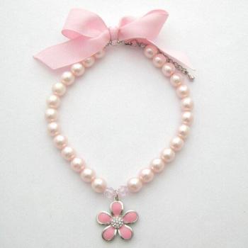 Rhinestone Flower Charm Collar