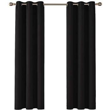 Deconovo Thermal Insulated Eyelet Curtains in Black