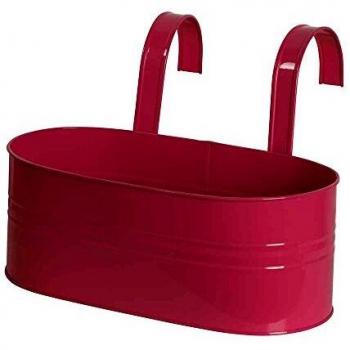 Blumenkasten oval, pink, Halter inklusive