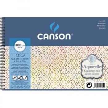 Album Aquarelle Format Poche Canson 12,5x18cm, 12 Feuilles, 300g/m², 5 unités