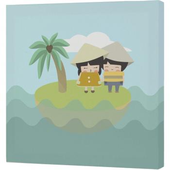 Lienzo Multicolor “HappyNois” Mapa Global 27×27 cm