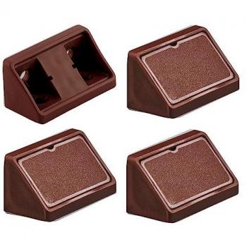 Équerre de fixation double vis marron foncé - lot de 4 en plastique