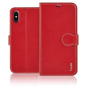 FONEX - Custodia Flip Rosso per iPhone X