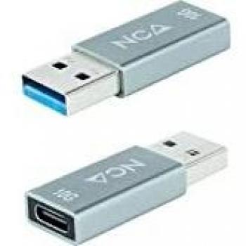 Adaptador Nano Cable USB A M - USB C H 3.1 Cinza