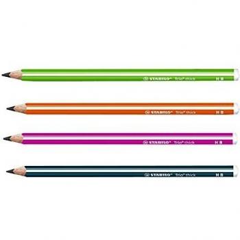 12er Pack Stabilo Schulbleistifte Trio dreikant dick HB petrol