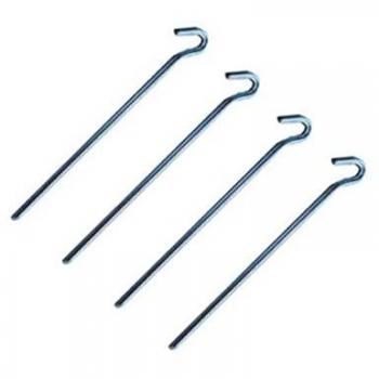 Set de 4 piquets de soutien en couleur argentée – Tente et rosière