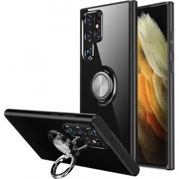 Funda transparente con anillo de silicona para Galaxy S22 Ultra 5G