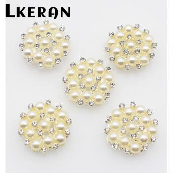21MM 4-Hole Sewing Buttons with Pearl Rhinestones - 10 Pack