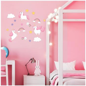 Set di Stickers Rosso e Bianco Licorne My Unicorn – Les Trésors De Lily R3417, 30×13 cm
