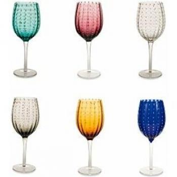 Villa D'Este Shiraz Calice Vino 30 Cl Set 6 Pz In Vetro Multicolore