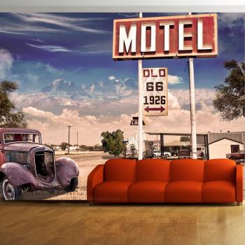 Vintage motellskylt fototapet - Route 66 design