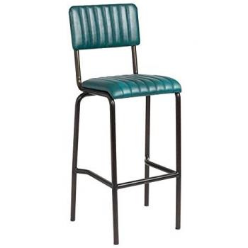 Teal Ribbed Bar Stool - Lascari