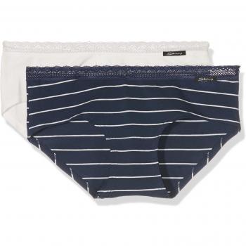 Skiny Advantage Culotte de Encaje DP, Pack de 2, Mujer, Multicolor (Selección de Rayas Marinas 8416), Talla 38