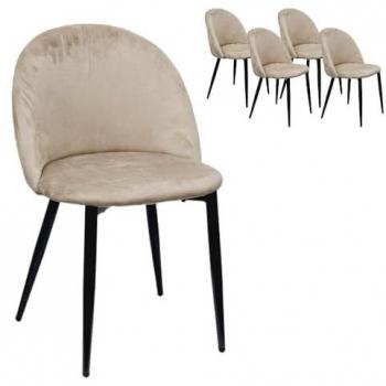 Sedia WS DESIGN X 4 Velvet Nero (velluto tortora)