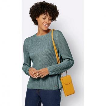Pull à col rond en laine chinée – Collection L, Jade Écru