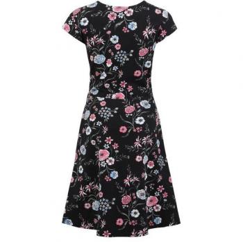 Jerseykleid KIDSWORLD – Festliches Schwarz mit geblümter Spitze, Gr. 140/146