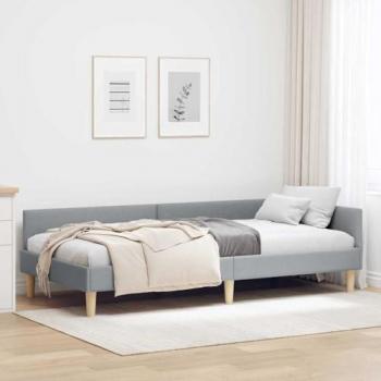Cornice Angolare per Letto con Tabellone, Grigio Pallido 100 x 200 cm
