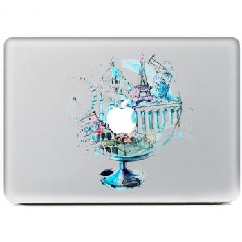 Glas Stadt Karikatur Laptop Haut für MacBook Air 13 Zoll