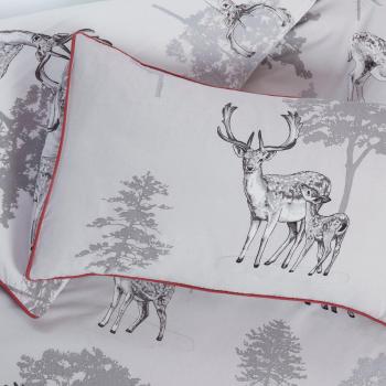 RAPPORT HOME Sherwood Woodland Deer Grey Single Reversible Duvet Cover Set