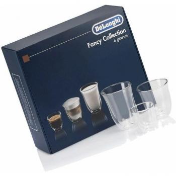 Caffettiera Delonghi 4356416 con 6 Bicchieri Termici Trasparenti