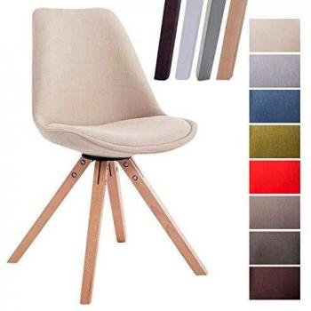CLP Retro-Stuhl Toulouse Square Creme mit Stoffbezug