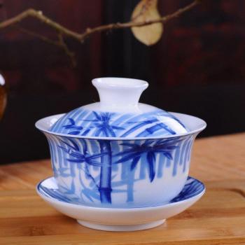 Blue and White Ceramic Gaiwan Tea Set
