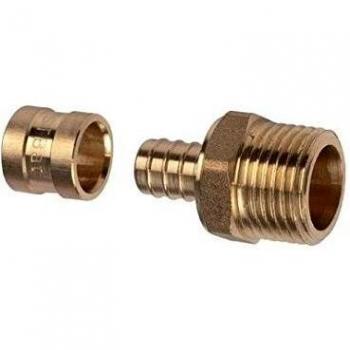 Raccord mâle fileté au diamètre de 12mm et au pas de vis de 3/8 pouce avec bague d'étanchéité en métal