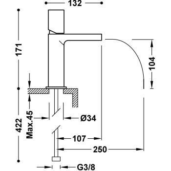 Lavabo Mitigeur Bec Ouvert Tres 20011002bl