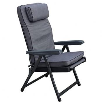 Poltrona sdraio reclinabile Paradise con cuscino e carrello - Grey