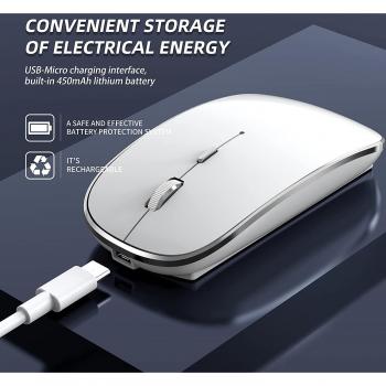 Portable Silent Wireless Mouse Chargeable USB Type-C 3 DPI